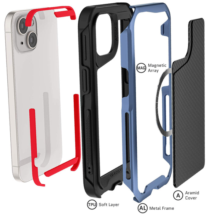 Apple iPhone 15 MagSafe Phone Case Aramid Blue