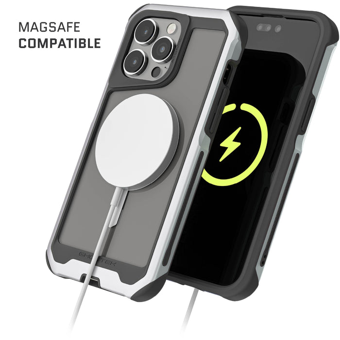 Clear iPhone 15 Pro Max MagSafe Case Silver