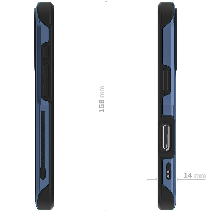 iPhone 16 Pro MagSafe Protective Phone Case Clear Blue Cover Aluminum Metal