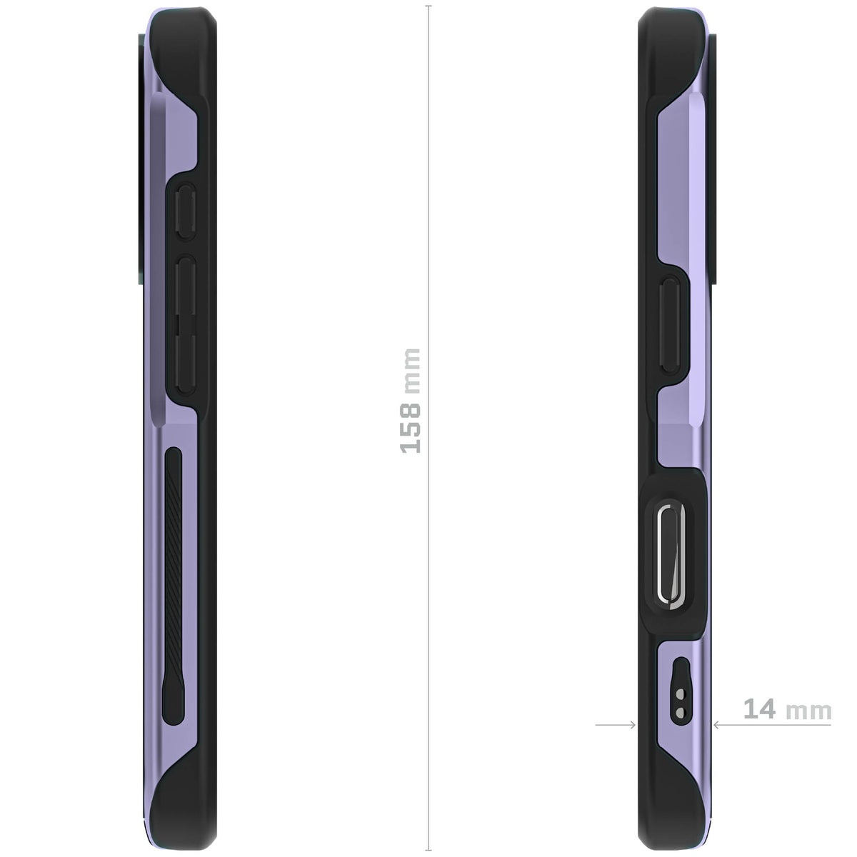 iPhone 16 Pro MagSafe Protective Phone Case Purple Clear Aluminum Metal Cover