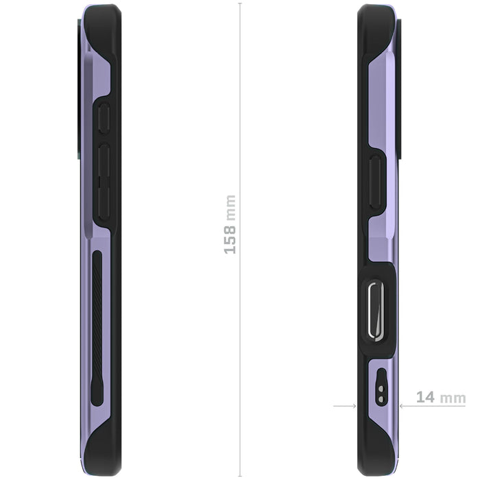 iPhone 16 Pro MagSafe Protective Phone Case Purple Clear Aluminum Metal Cover