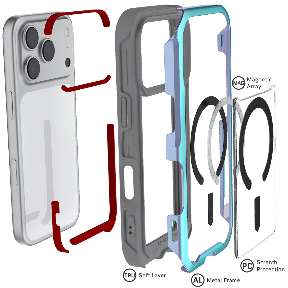 Apple iPhone 18 Pro Case Prismatic MagSafe Aluminum Metal Bumper Clear Protective Phone Cover