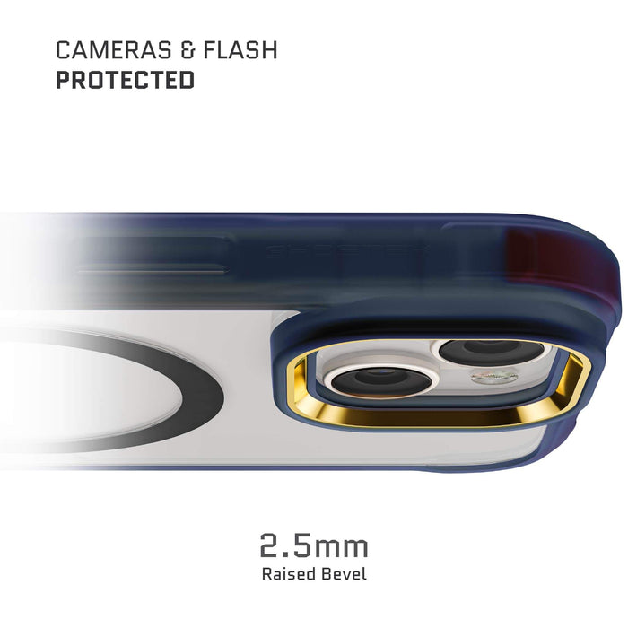 Blue iPhone 15 Clear Phone Case Gel MagSafe