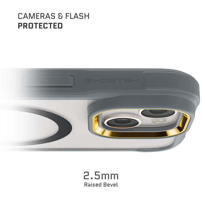 Silicone Apple iPhone 15 Clear Case Grey MagSafe Magnetic