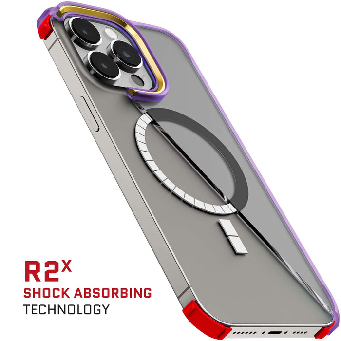 Purple Apple iPhone 15 Pro Max Silicone Case Clear MagSafe