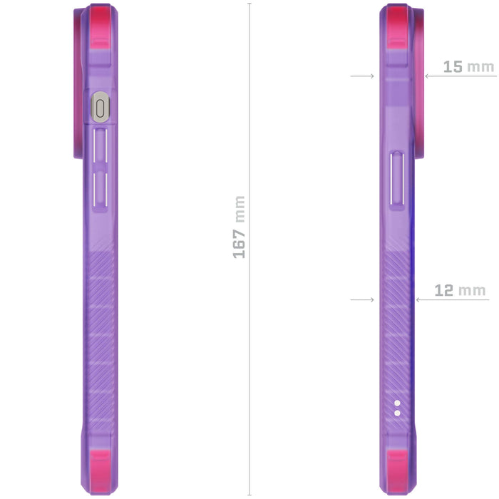 Purple iPhone 15 Pro Clear Case MagSafe