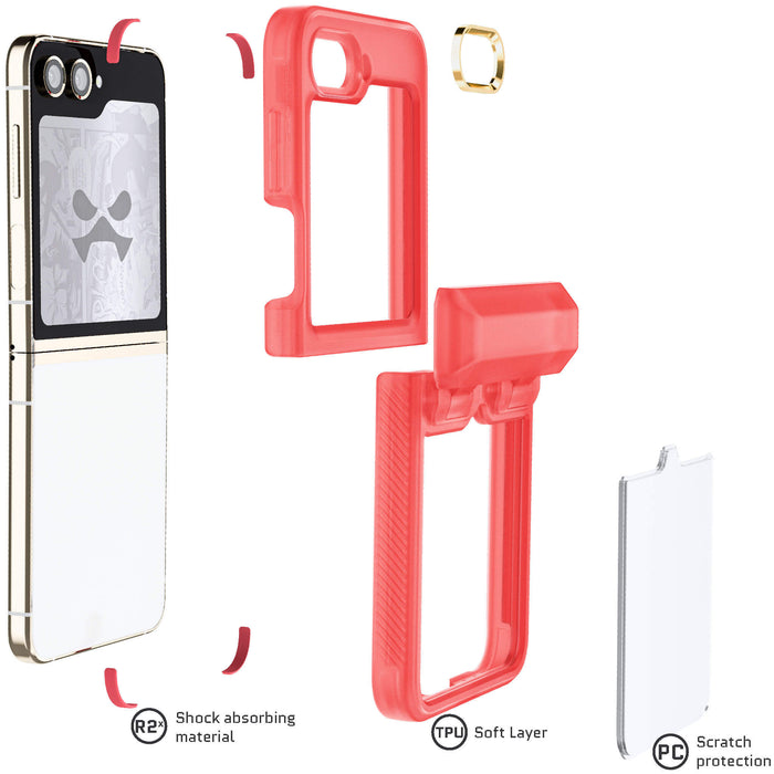 Clear Galaxy Flip 5 Pink Case for Girls Women
