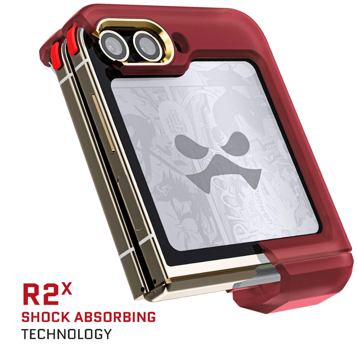Samsung Galaxy Flip 5 Red Case Clear Silicone
