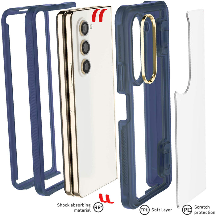 Z Fold 5 Case Clear Blue