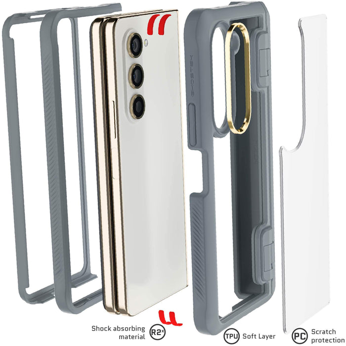 Z Fold 5 Case Clear Gray
