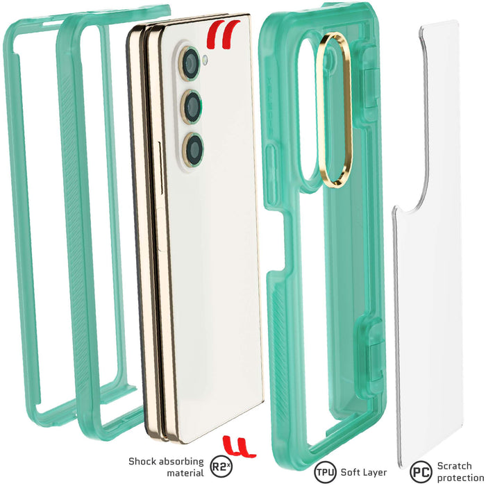 Samsung Fold 5 Case Clear Teal