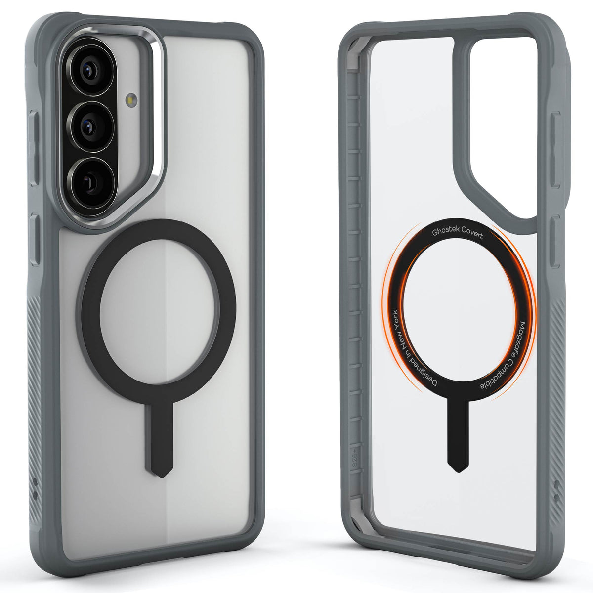 Galaxy S26 Plus Clear Case MagSafe Protective Phone Cover Magnetic Ring Shockproof Premium Cool Gray