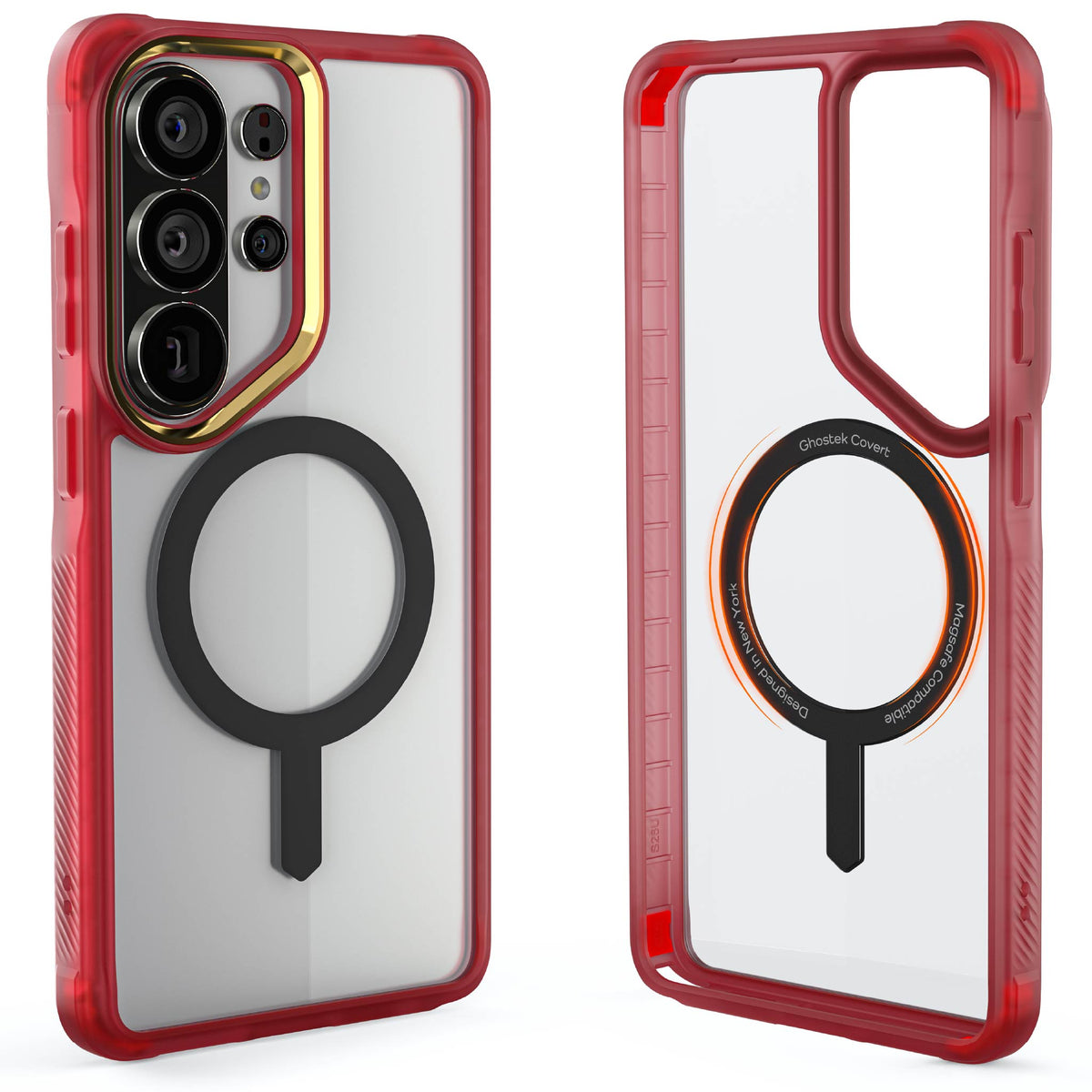 Galaxy S26 Ultra Clear Case MagSafe Protective Phone Cover Magnetic Ring Shockproof Premium Red Limited Edition