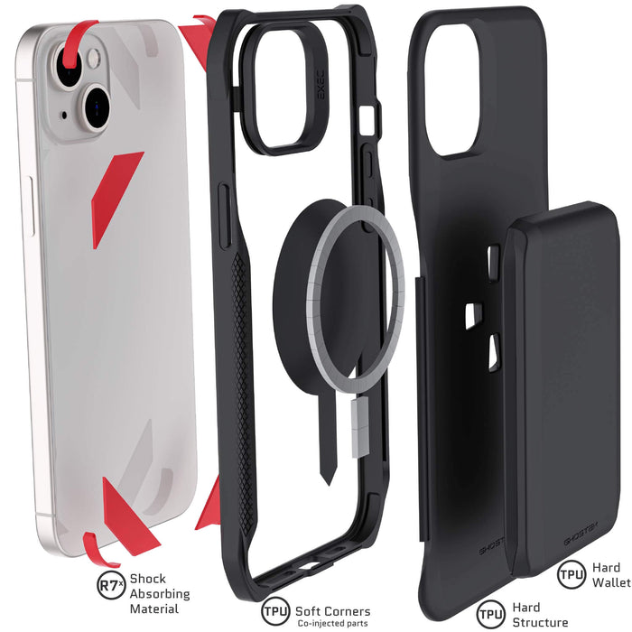 MagSafe Apple iPhone 15 Plus Wallet Case Black Card Holder