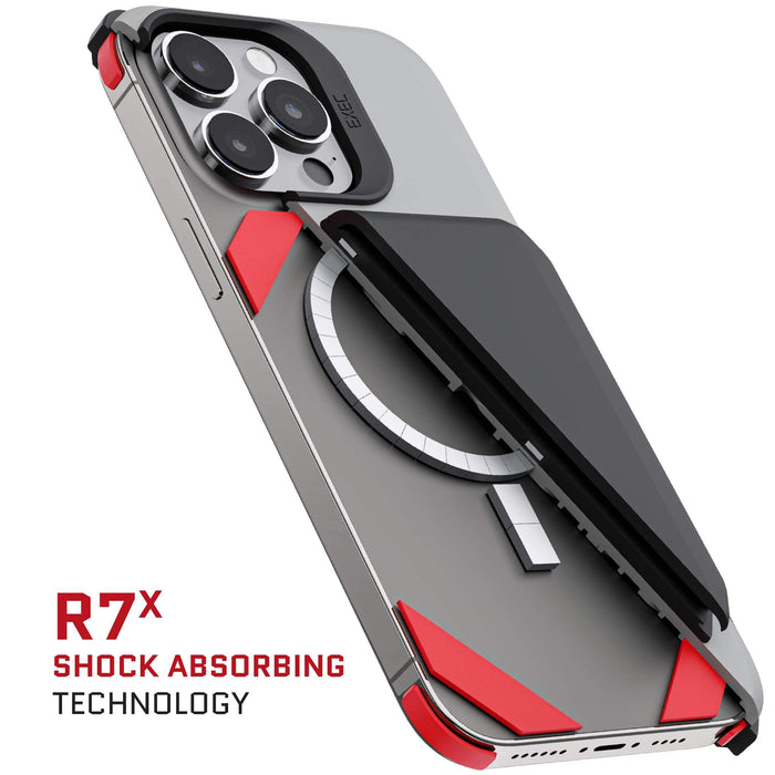 Magnetic MagSafe iPhone 15 Pro Max Wallet Case Grey