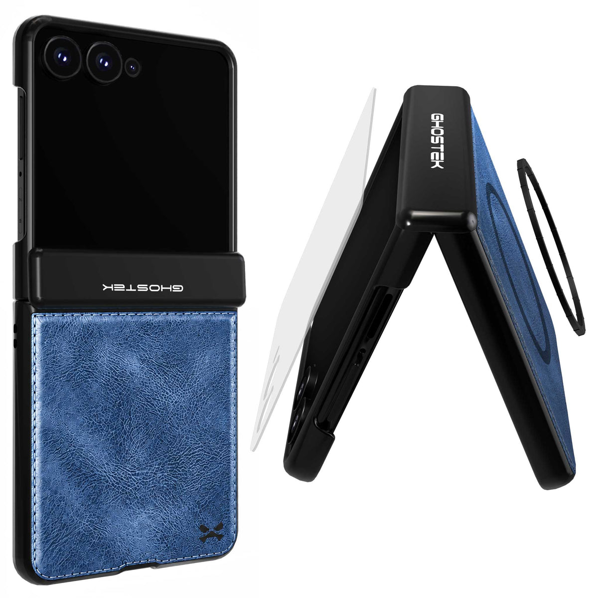 Samsung Galaxy Z Flip 8 Leather Case Blue MagSafe