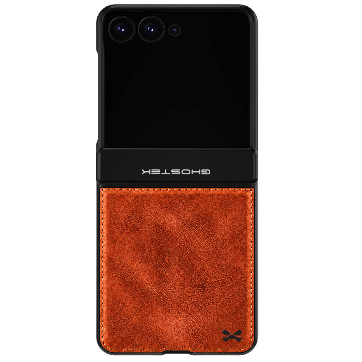 Samsung Galaxy Z Flip 8 Leather Case Brown MagSafe Magnetic Hinge Cover