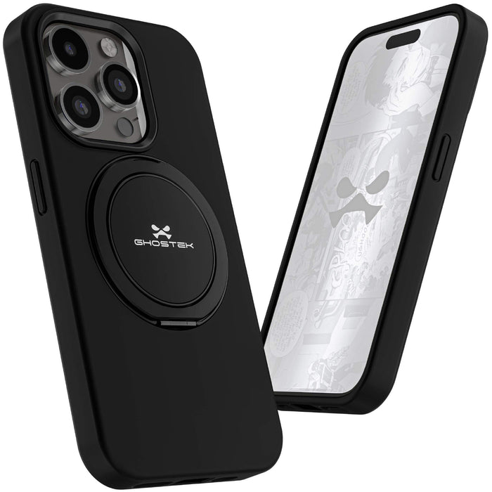 MagSafe iPhone 15 Pro Magnetic Ring Stand Phone Case Black