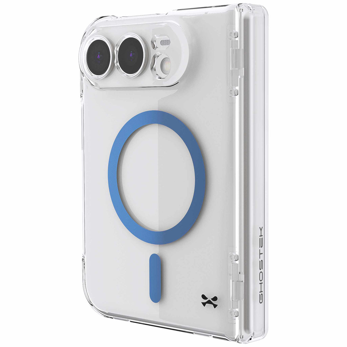 iPhone Duo Clear Case Blue MagSafe Screen Protector Hinge Cover