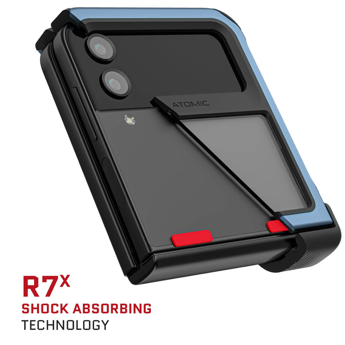 Samsung Z Flip 4 Phone Case Blue Metal