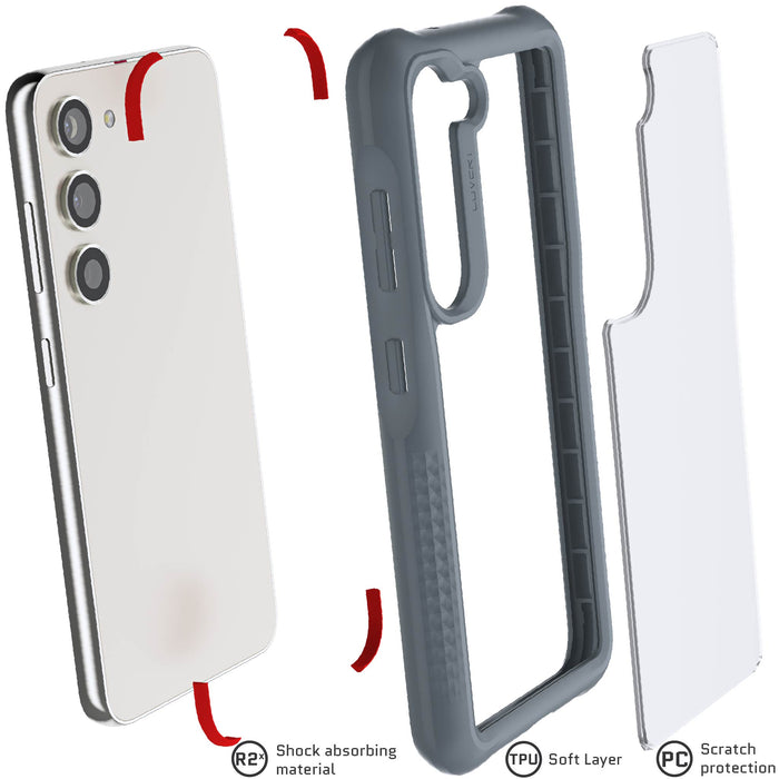 Samsung Galaxy S23 Gray Case Clear