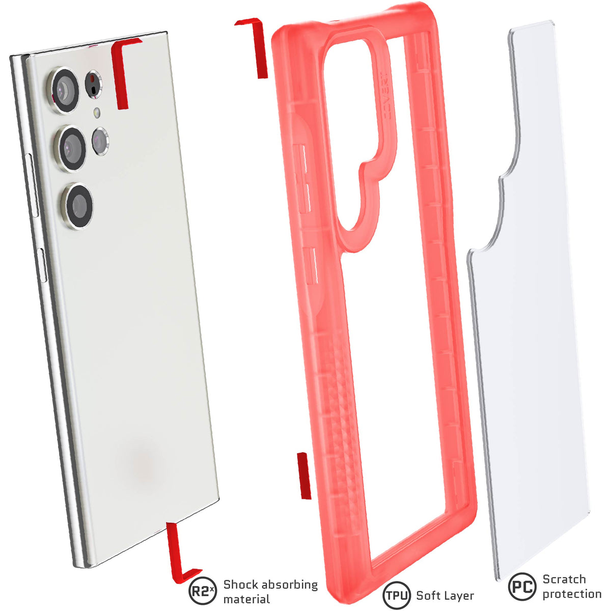 S23 Ultra Case Pink Clear