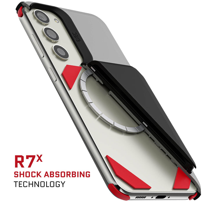 S23 Plus Case Wallet Gray Card Holder