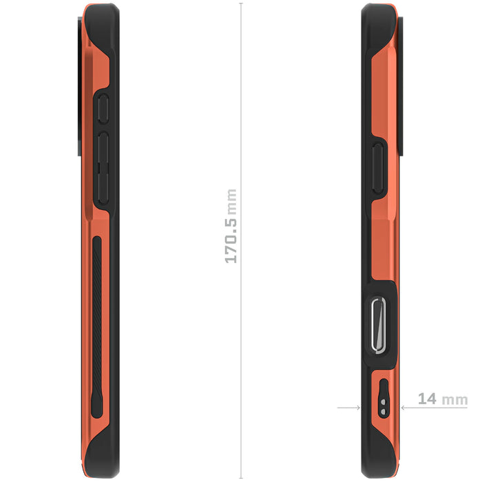 iPhone 16 Pro Max Protective Phone Case MagSafe Orange Fabric Aluminum Metal Cover