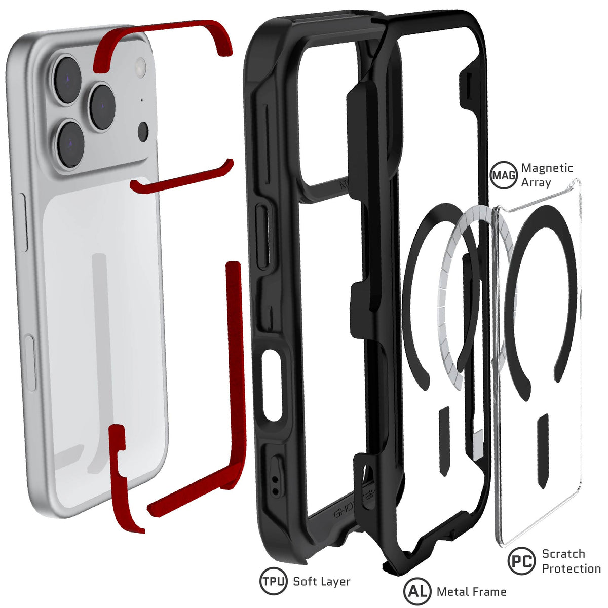 iPhone 18 Pro Case Black MagSafe Aluminum Metal Bumper