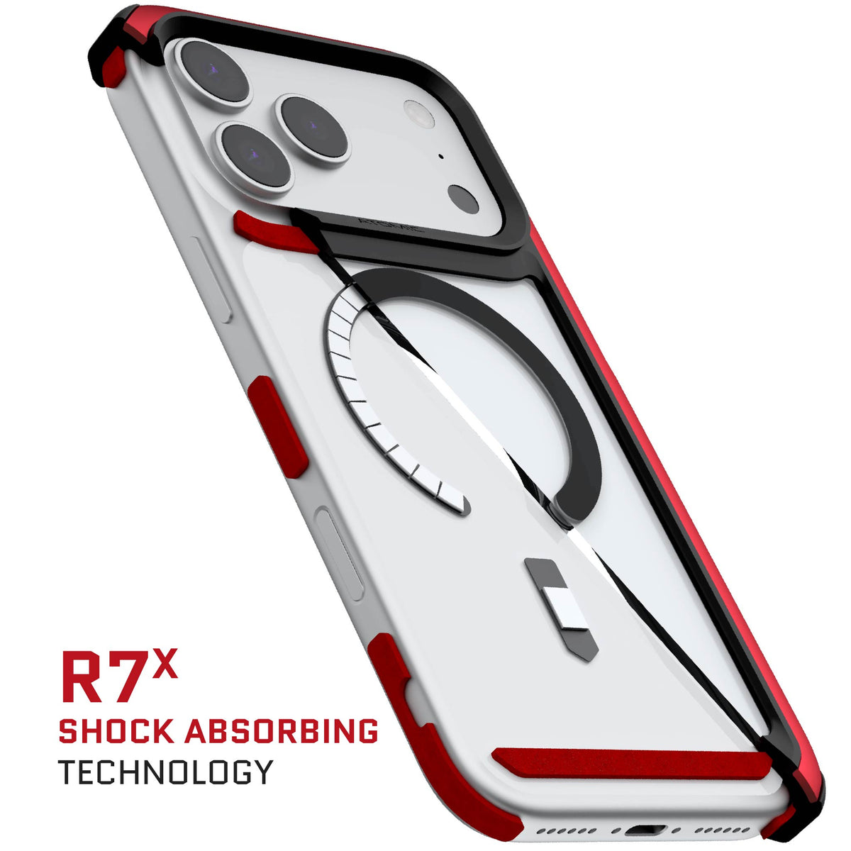 Apple iPhone 18 Pro Max Case Clear Red Metal Aluminum MagSafe Protective Phone Cover