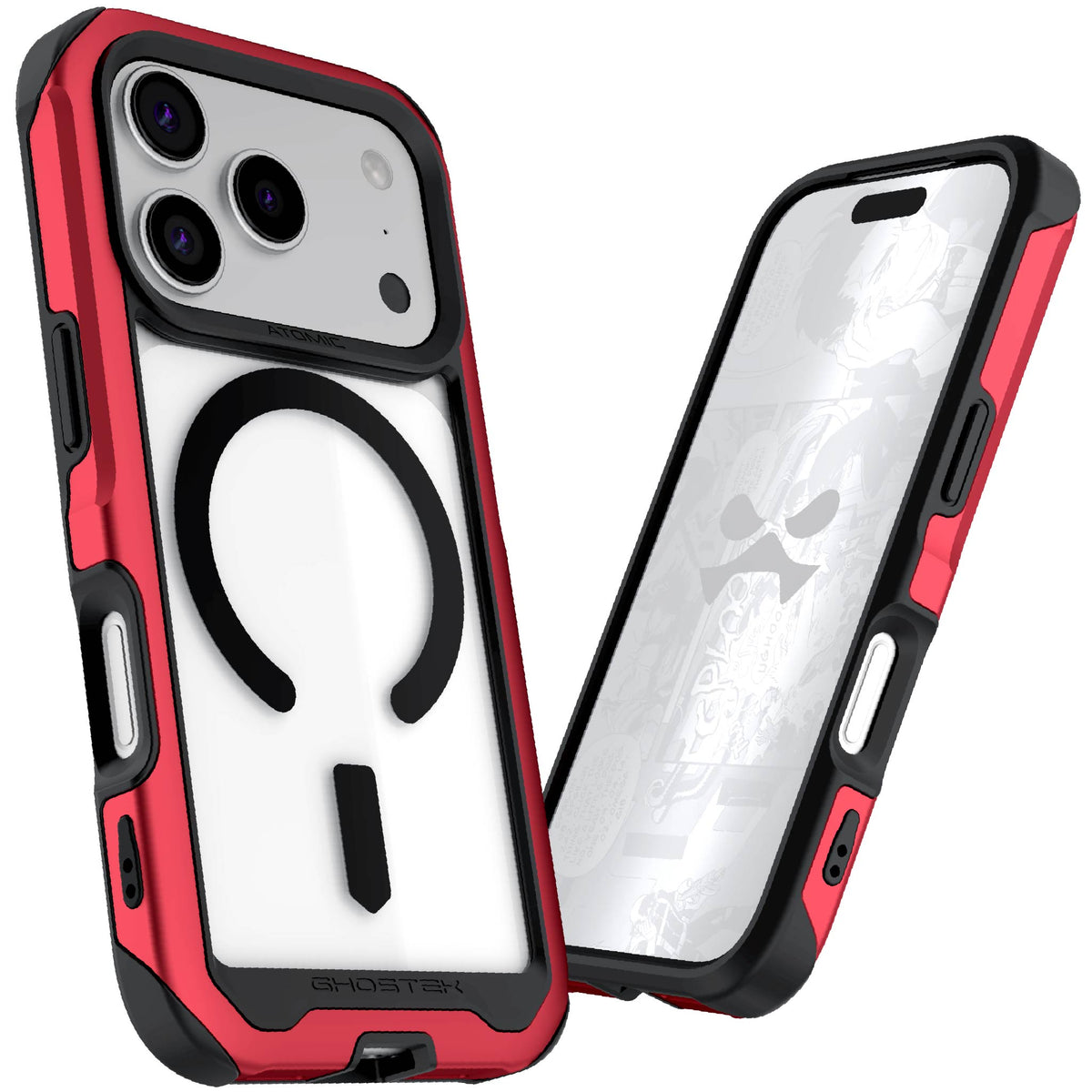 iPhone 18 Pro Case Red MagSafe Aluminum Metal Bumper Clear Protective Phone Cover