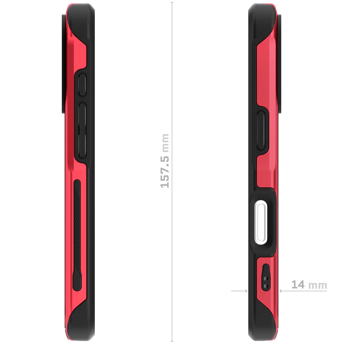 iPhone 18 Pro Case Red MagSafe Aluminum Metal Bumper Clear Protective Phone Cover