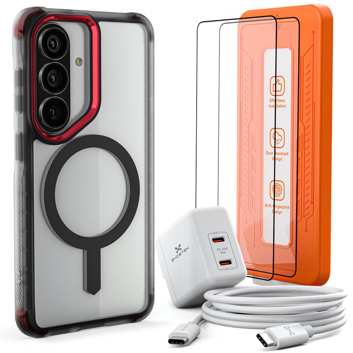 Galaxy S26 Series Bundle – Case + Charger + Cable + Screen Protector
