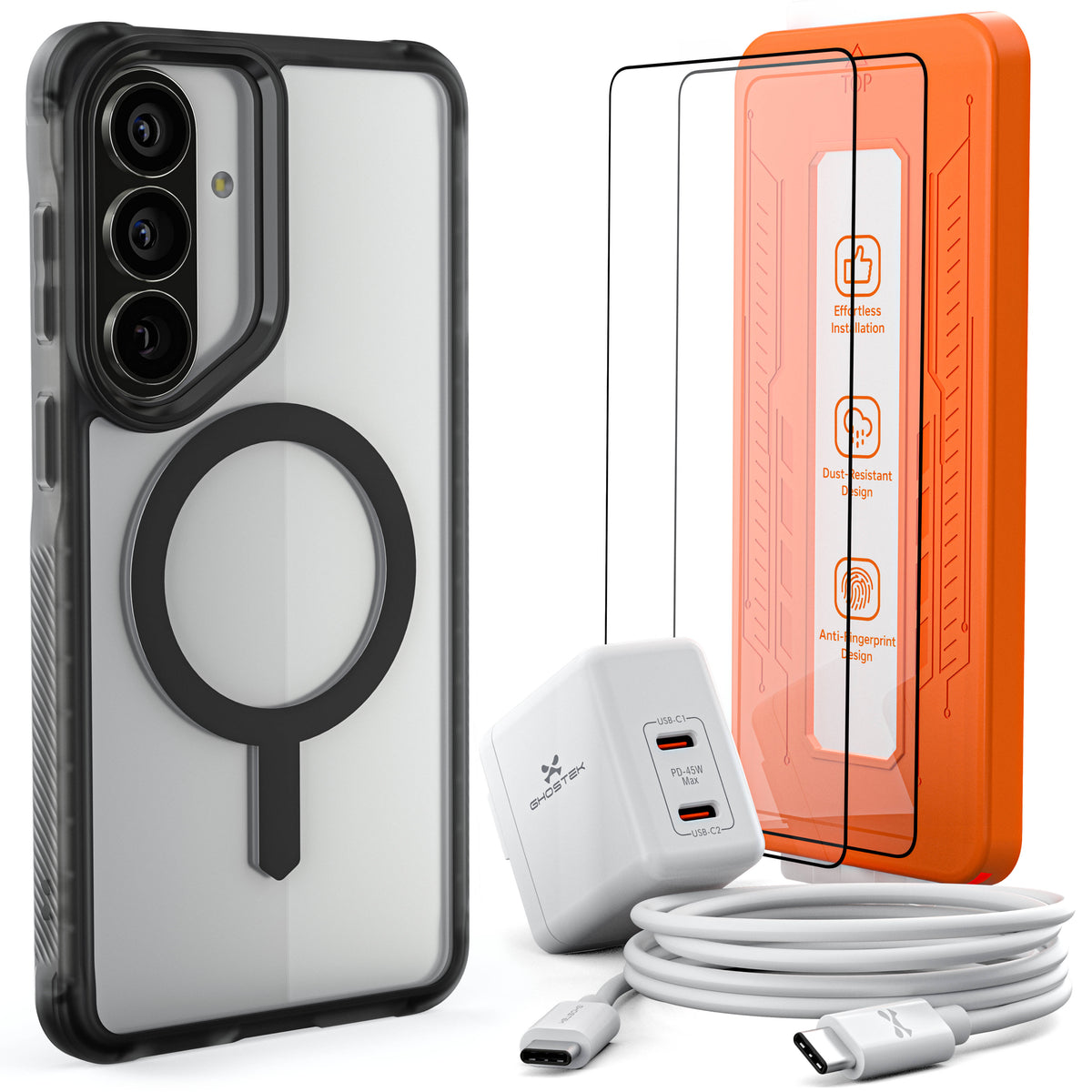 Galaxy S26 Plus — Bundle [Case, Cable, Charger, Screen Protector]
