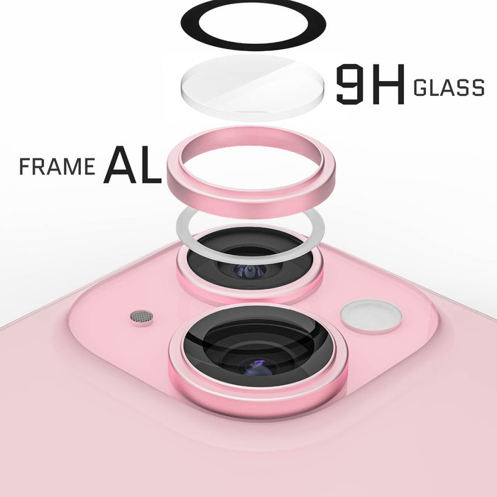 iPhone 15 Plus Camera Lens Protector Tempered Glass Pink