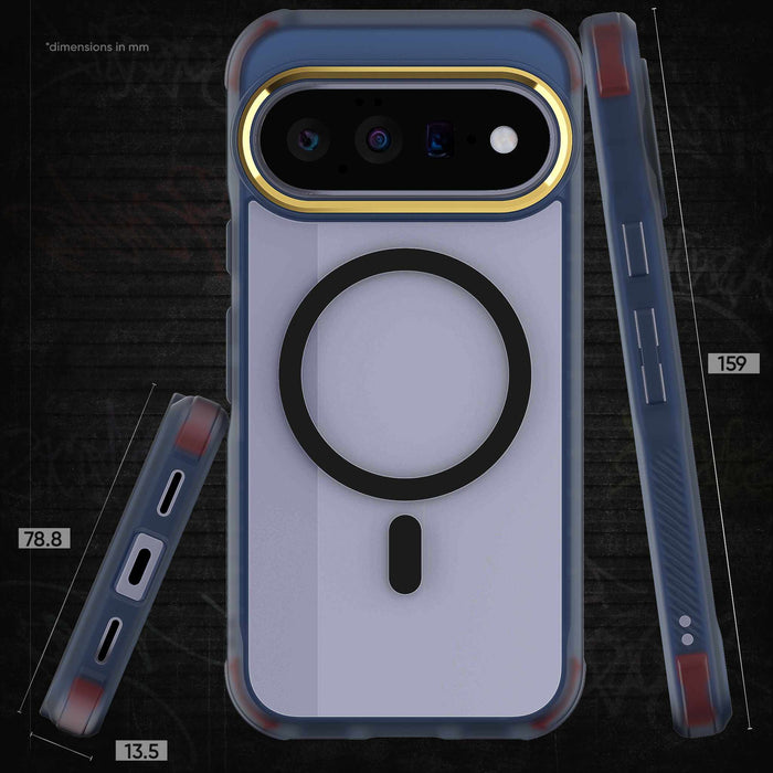 Pixel 11 Case Clear Blue MagSafe Magnetic Ring Protective Phone Cover