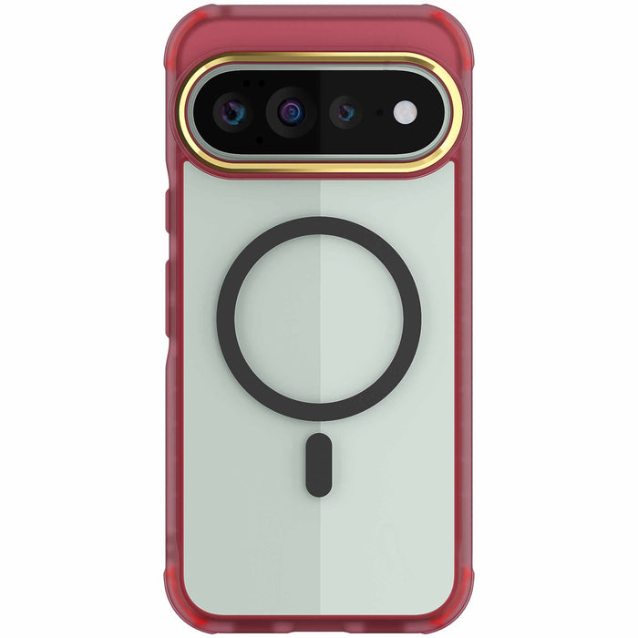Google Pixel 11 Pro XL Case Clear Red MagSafe Magnetic Ring Protective Phone Cover