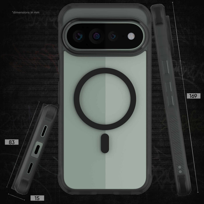 Pixel 11 Pro XL Case Clear Black Smoke MagSafe Magnetic Ring Protective Phone Cover Matte