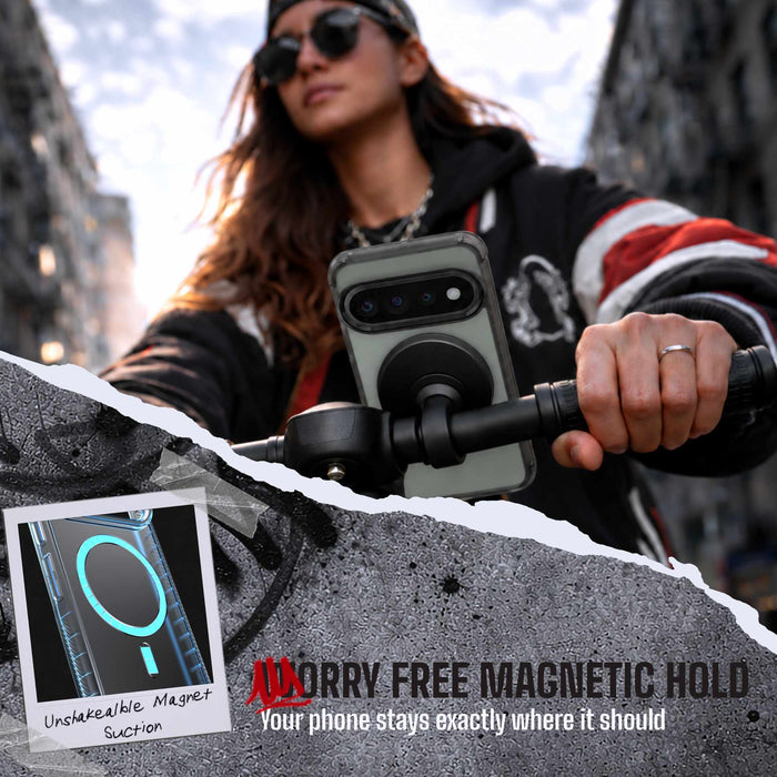 Pixel 11 Pro XL Case Clear Black Smoke MagSafe Magnetic Ring Protective Phone Cover Matte