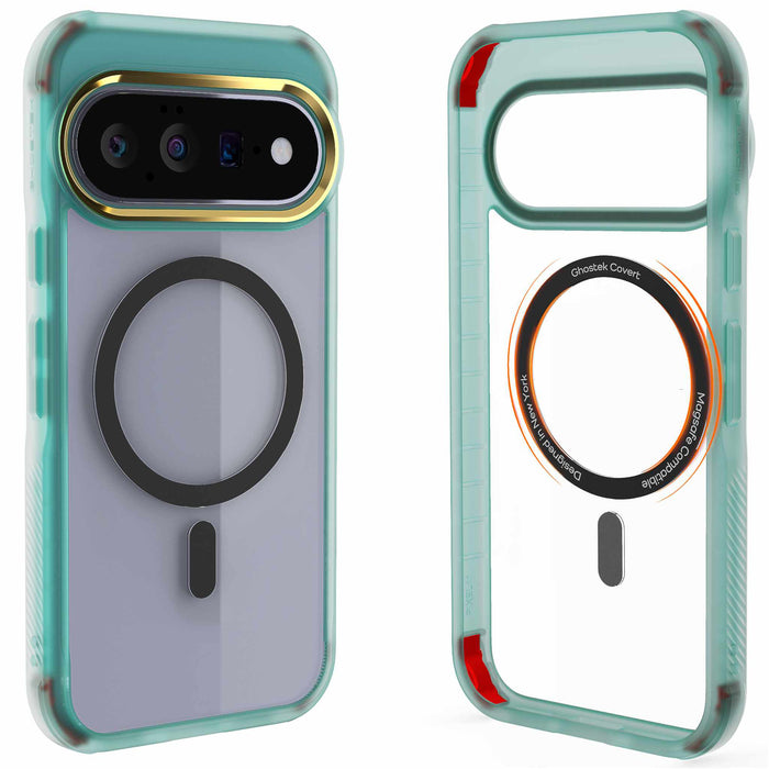 Google Pixel 11 Case Clear Teal MagSafe Magnetic Ring Cover