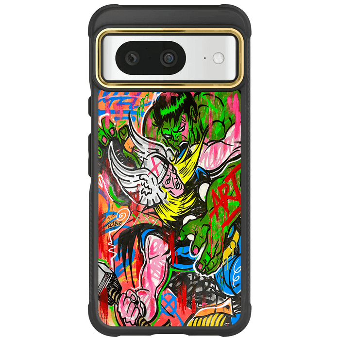 Google Pixel 8 Thor vs Hulk - Spraypaint Art Case Phone Cover