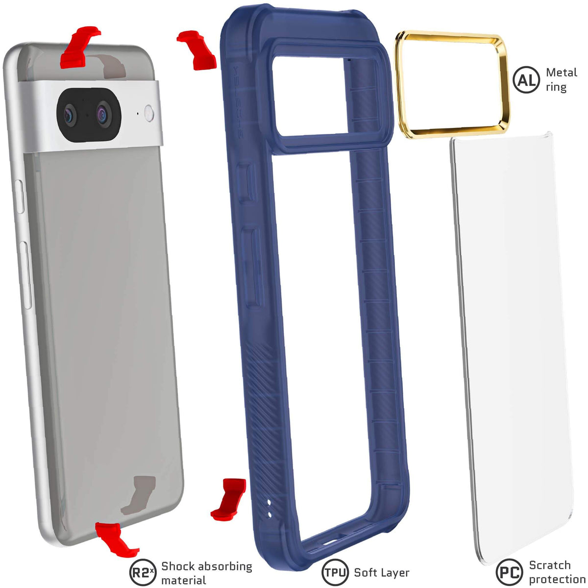 Blue Pixel 8 Case
