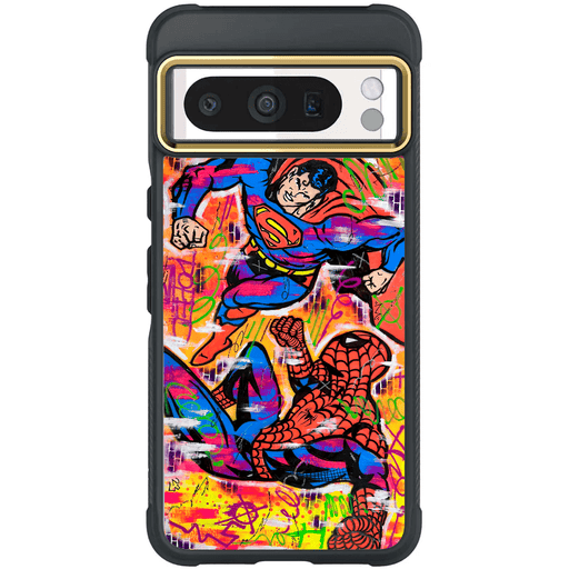 Google Pixel 8 Pro Spiderman vs Superman Spraypaint Case 