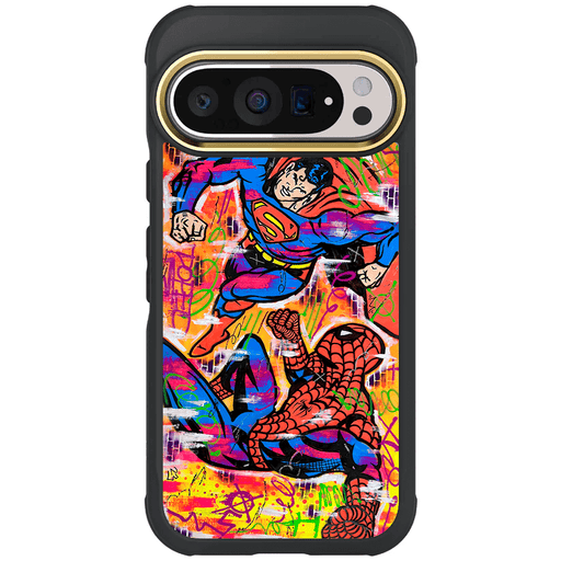 Google Pixel 9 Pro Spiderman vs Superman Spraypaint Case 