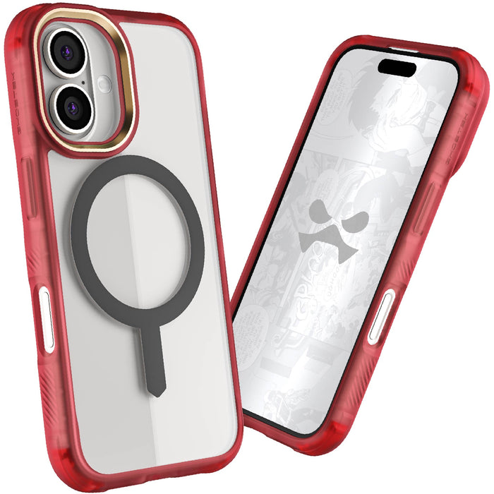 MagSafe Apple iPhone 16 Clear Red Phone Case Cover Magnetic