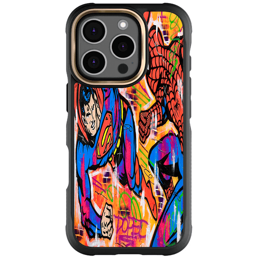 iPhone 16 Pro Spiderman vs Superman - Spraypaint Case 