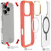 Clear iPhone 16 Pro Pink Protective Phone Case MagSafe Cover Magnetic