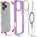 Apple iPhone 16 Pro Max Clear Purple Protective Phone Case MagSafe Magnetic