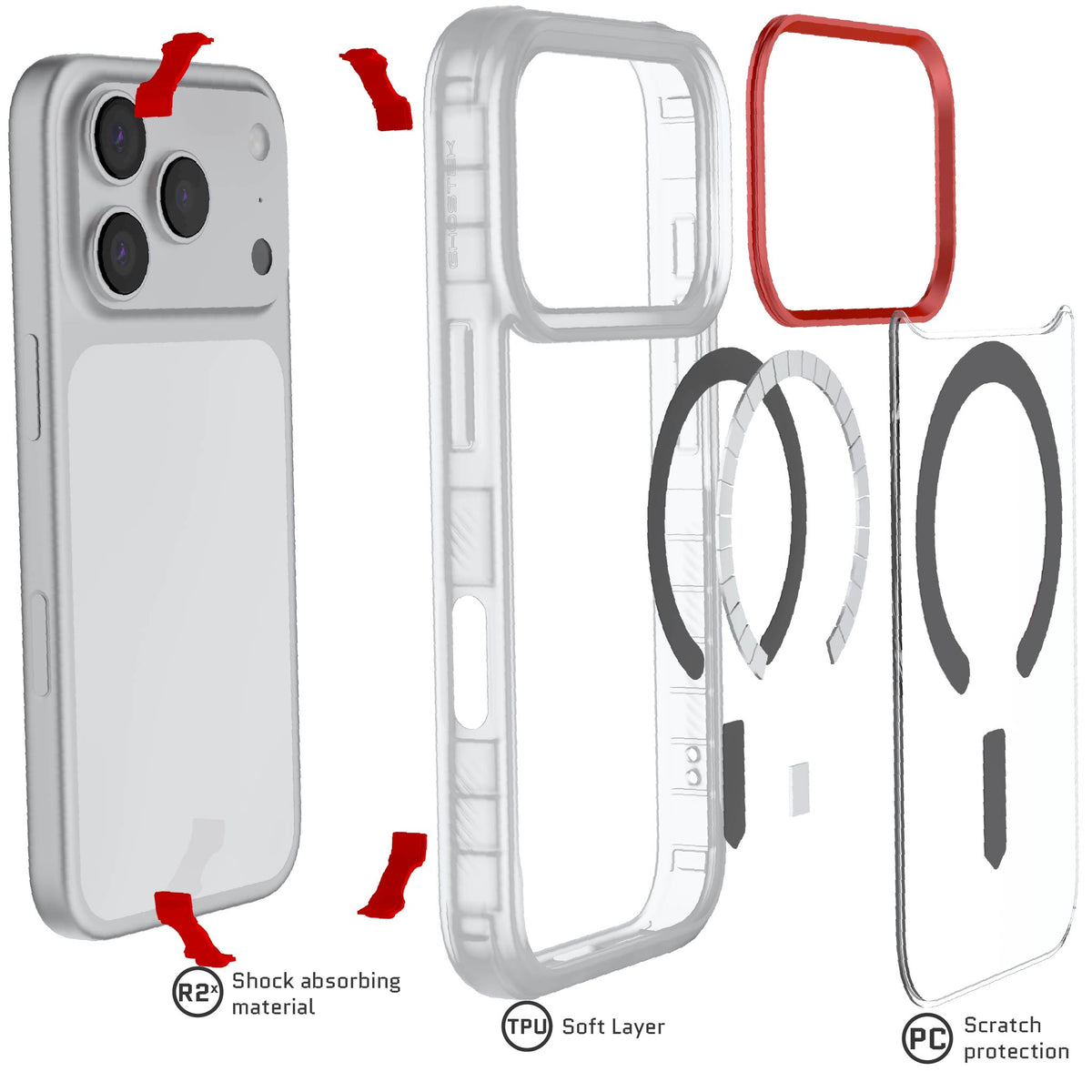iPhone 18 Pro  Case Clear MagSafe Protective Phone Cover Shockproof Magnetic Mag Safe Slim Thin