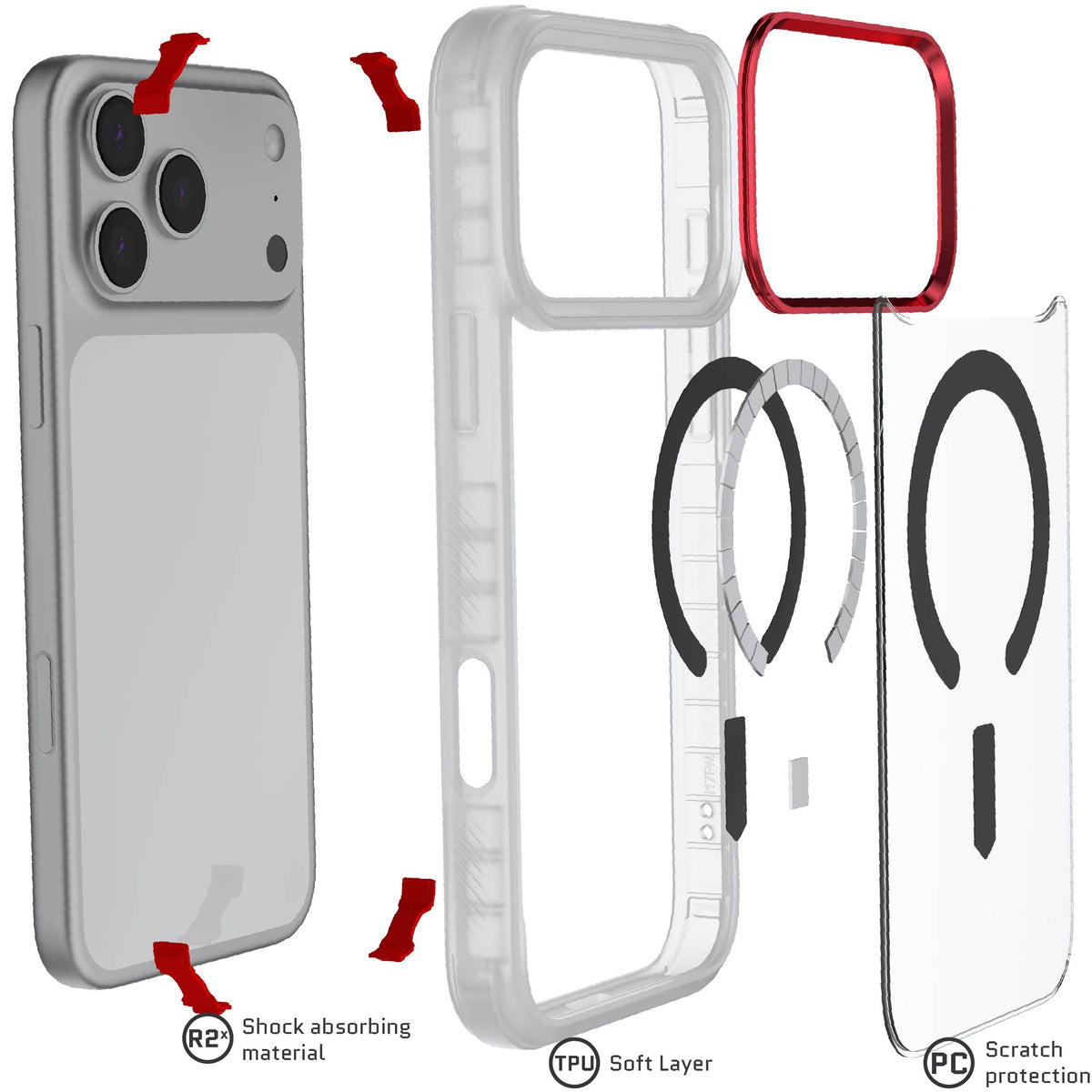 iPhone 18 Pro Max Case Clear MagSafe Protective Phone Cover Shockproof Magnetic Mag Safe Slim Thin